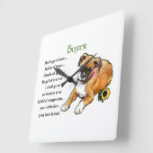 Boxer Heritage of Love Vierkante Klok (Hoek)