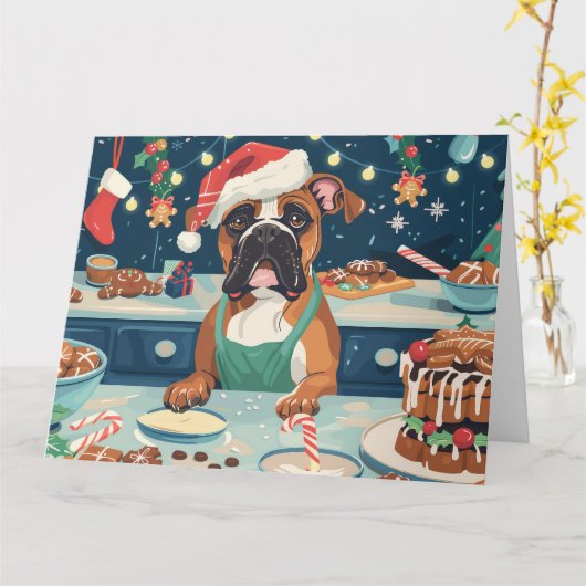 Boxer Holiday Bakken: Festive Kerstmis Kaart (Gele Bloem)