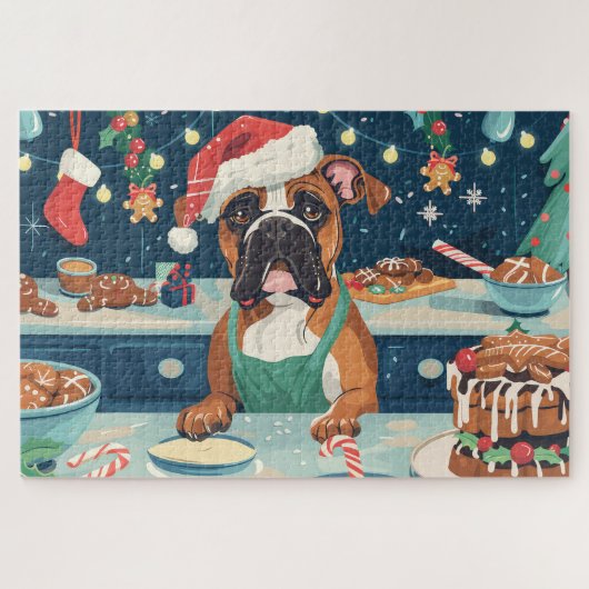 Boxer Holiday Bakken: Festive Kerstmis Legpuzzel (Horizontaal)