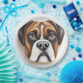 Boxer Hond 3D Geïnspireerd Papieren Bordje (Feest)