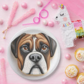 Boxer Hond 3D Geïnspireerd Papieren Bordje (Feest)