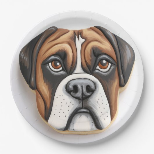 Boxer Hond 3D Geïnspireerd Papieren Bordje (Voorkant)