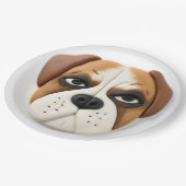 Boxer Hond 3D Geïnspireerd Papieren Bordje (Gekanteld)