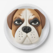 Boxer Hond 3D Geïnspireerd Papieren Bordje (Voorkant)