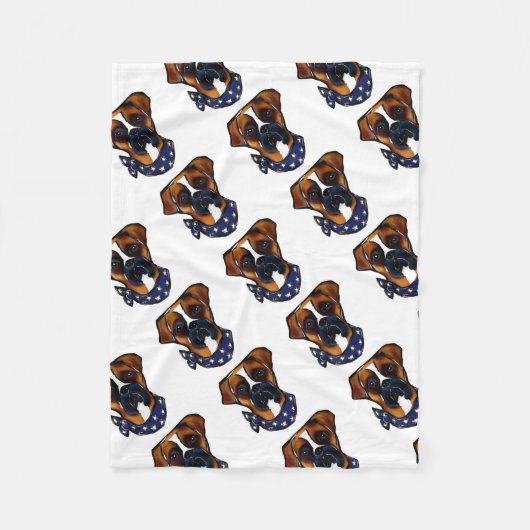 Boxer Hond 4 juli Fleece Deken (Voorkant)