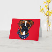 Boxer Hond 4 juli Kaart (Gele Bloem)