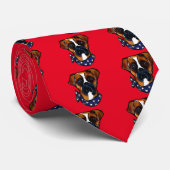 Boxer Hond 4 juli Stropdas (Opgerold)