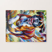 Boxer Hond Acryl Art Print Hondenliefhebber Gift Legpuzzel (Horizontaal)