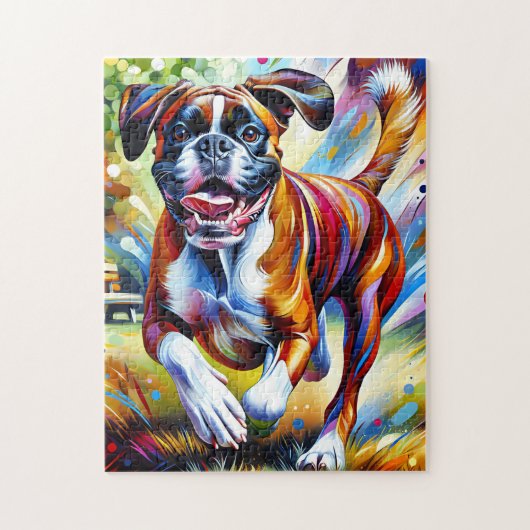 Boxer Hond Acryl Art Print Hondenliefhebber Gift Legpuzzel (Verticaal)