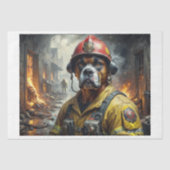 Boxer hond als brandweerman - tissuepapier (Voorkant)
