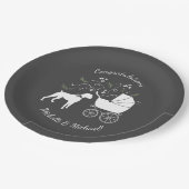 Boxer Hond Baby shower Puppy Papieren Bordje (Gekanteld)