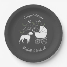 Boxer Hond Baby shower Puppy Papieren Bordje
