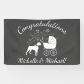 Boxer Hond Baby shower Puppy Spandoek (Horizontaal)