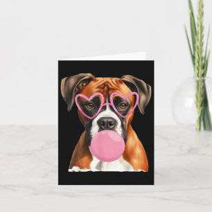 Boxer Hond Blaast Bubble Gum Valentijnsdag Kaart