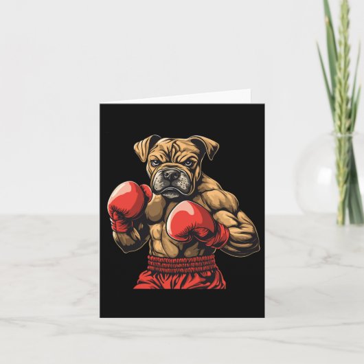Boxer Hond Bokshandschoenen Grafisch Voor Mannen V Kaart (Voorkant)