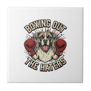 Boxer Hond Bokst Uit De Haters Funny T-Shirt Desi Tegeltje