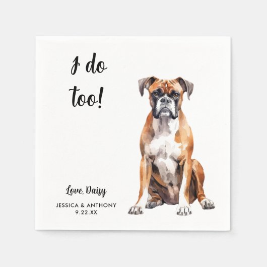 Boxer Hond bruiloft Servet (Voorkant)