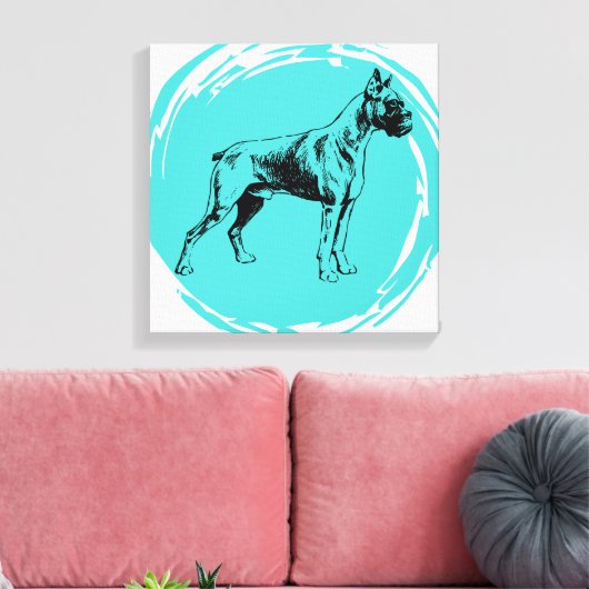 Boxer-hond Canvas Afdruk (Insitu (Woonkamer))