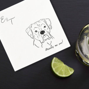 Boxer Hond Cocktail bruiloft servetten