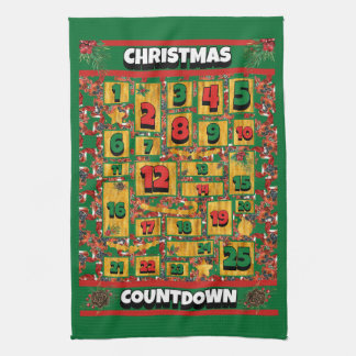 Boxer Hond Countdown Kerstmis Adventkalender Theedoek