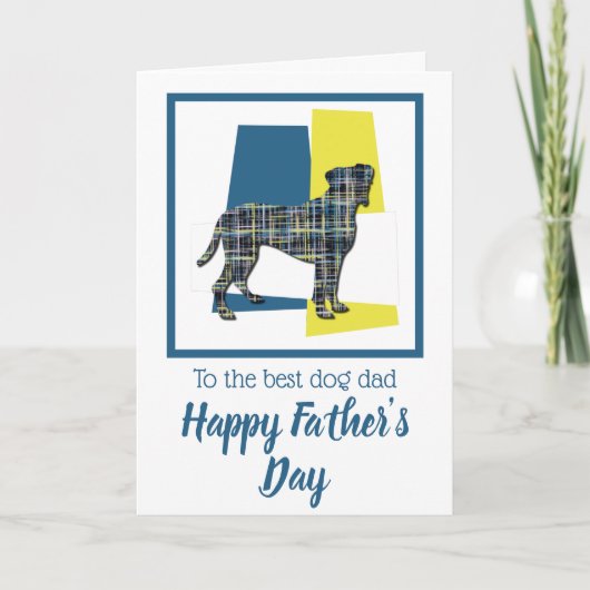 Boxer Hond Driekleur Vaderdag Kaart (Voorkant)
