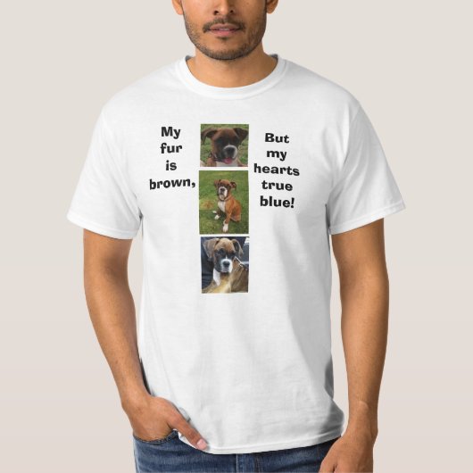 BOXER HOND ECHT BLAUWE tee T-shirt (Voorkant)