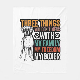 Boxer Hond Familie Vrijheid Vintage T-shirt Ontwer Fleece Deken