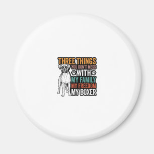 Boxer Hond Familie Vrijheid Vintage T-shirt Ontwer Magneet