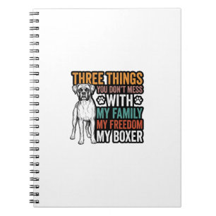 Boxer Hond Familie Vrijheid Vintage T-shirt Ontwer Notitieboek