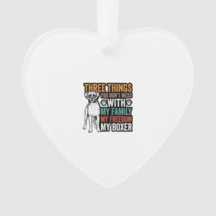 Boxer Hond Familie Vrijheid Vintage T-shirt Ontwer Ornament