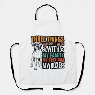 Boxer Hond Familie Vrijheid Vintage T-shirt Ontwer Schort