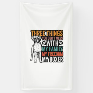 Boxer Hond Familie Vrijheid Vintage T-shirt Ontwer Spandoek