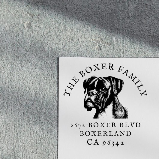 Boxer Hond Familienaam Retour Adres Rubberstempel