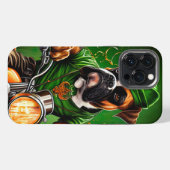 Boxer Hond Fietst op St. Patrick's Day iPhone Hoesje (Achterkant horizontaal)