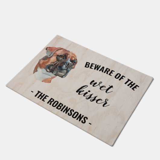 Boxer Hond Foto Gepersonaliseerde Deurmat (Schuin)