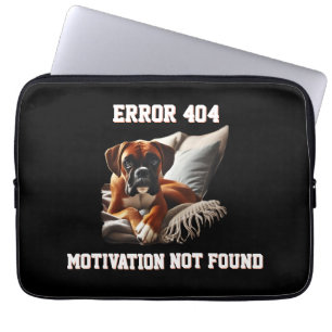 Boxer Hond Fout 404 Motivatie Niet Gevonden Laptop Sleeve