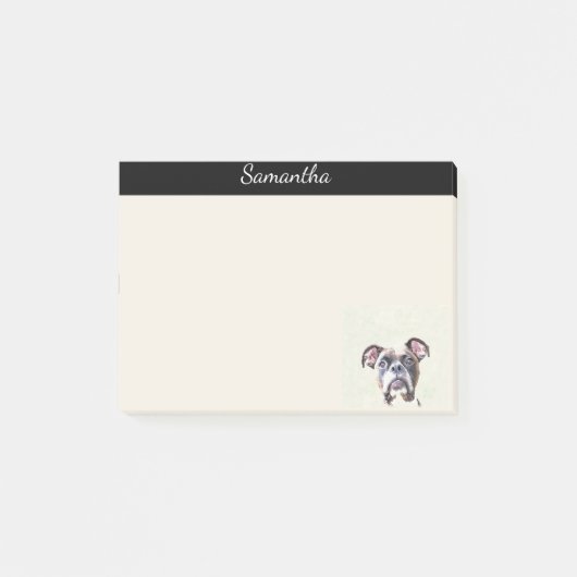 Boxer-hond gepersonaliseerd artikel post-it® notes (Voorkant)