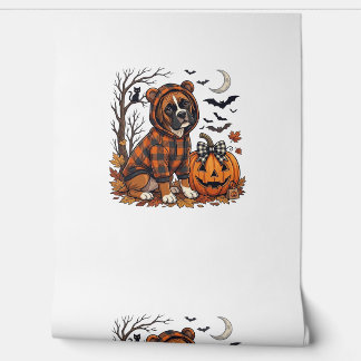 Boxer Hond Geruite Hoodie Halloween Pompoen Vleerm Behang