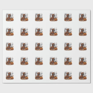 Boxer Hond Geruite Hoodie Halloween Pompoen Vleerm Cadeaupapier