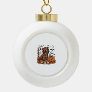Boxer Hond Geruite Hoodie Halloween Pompoen Vleerm Keramische Bal Ornament