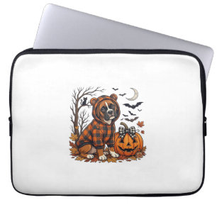 Boxer Hond Geruite Hoodie Halloween Pompoen Vleerm Laptop Sleeve