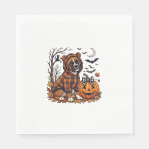 Boxer Hond Geruite Hoodie Halloween Pompoen Vleerm Servet