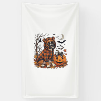 Boxer Hond Geruite Hoodie Halloween Pompoen Vleerm Spandoek