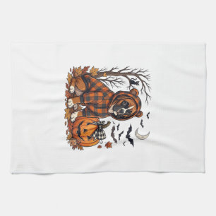 Boxer Hond Geruite Hoodie Halloween Pompoen Vleerm Theedoek