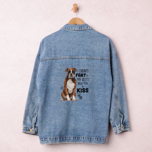 Boxer Hond geschenken Denim Jacket (Hangar)