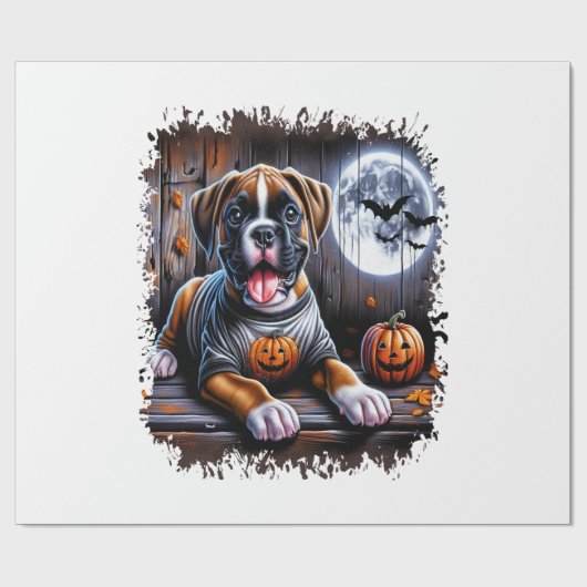Boxer Hond Halloween Cadeaupapier (Vlak)