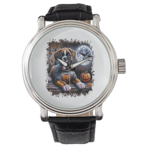 Boxer Hond Halloween Horloge