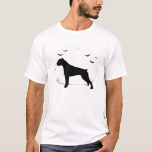 Boxer Hond � Halloween Maan Silhouet Klassiek T-Sh T-shirt