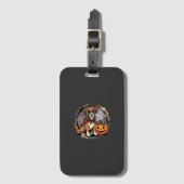 Boxer Hond Halloween Pompoen Sublimatie Bagagelabel (Voorkant (verticaal))