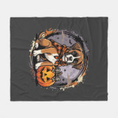Boxer Hond Halloween Pompoen Sublimatie Fleece Deken (Voorkant (Horizontaal))